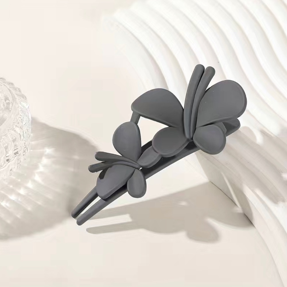 Frosted Butterfly Hair Clip Matte Gray Color Boho Barrettes Boutique NWT